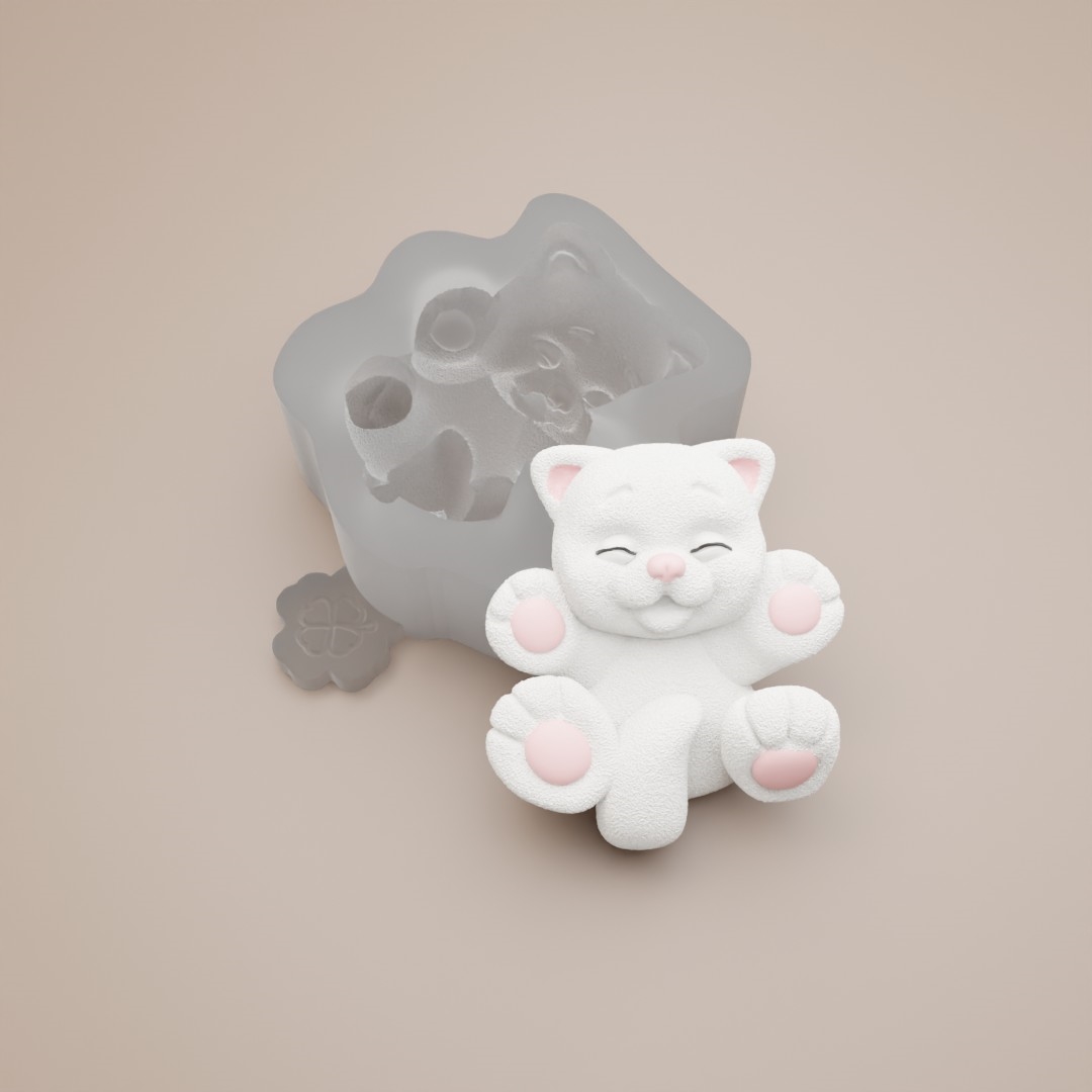 Silicone mold - Smiling Cat