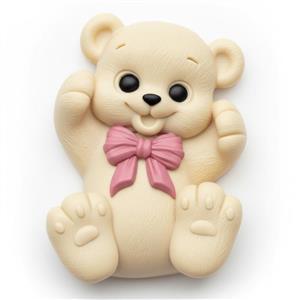 Silicone mold - bear with a ribbon