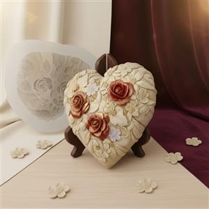 Silicone mold - Heart with Flowers