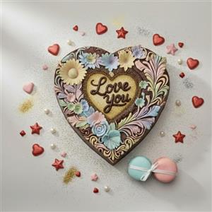 Silicone mold - Heart with flowers