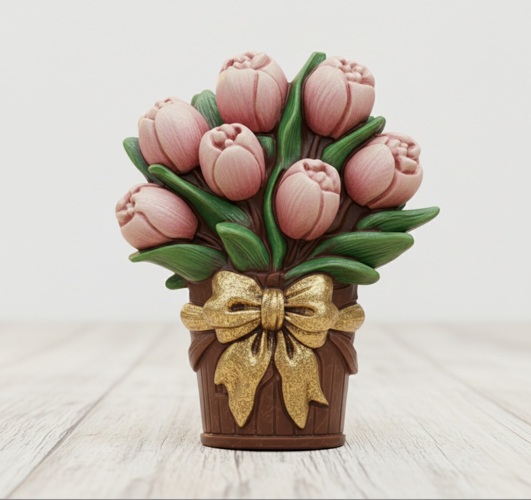 Ведро тюльпанов